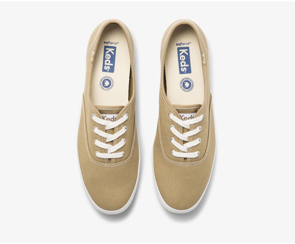 Keds Sneakers Brown - Champion Seasonal Organic Cotton Canvas - Womens HPBTND-194